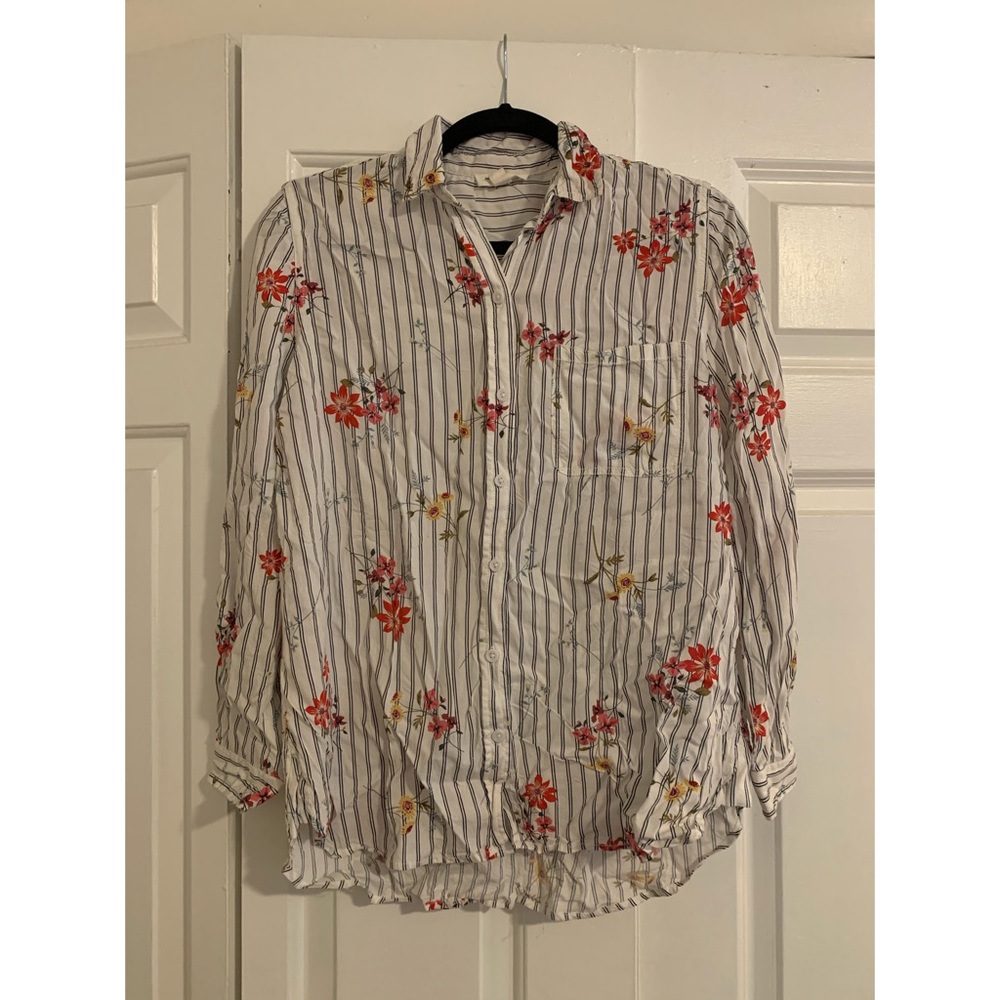 Floral | striped button up